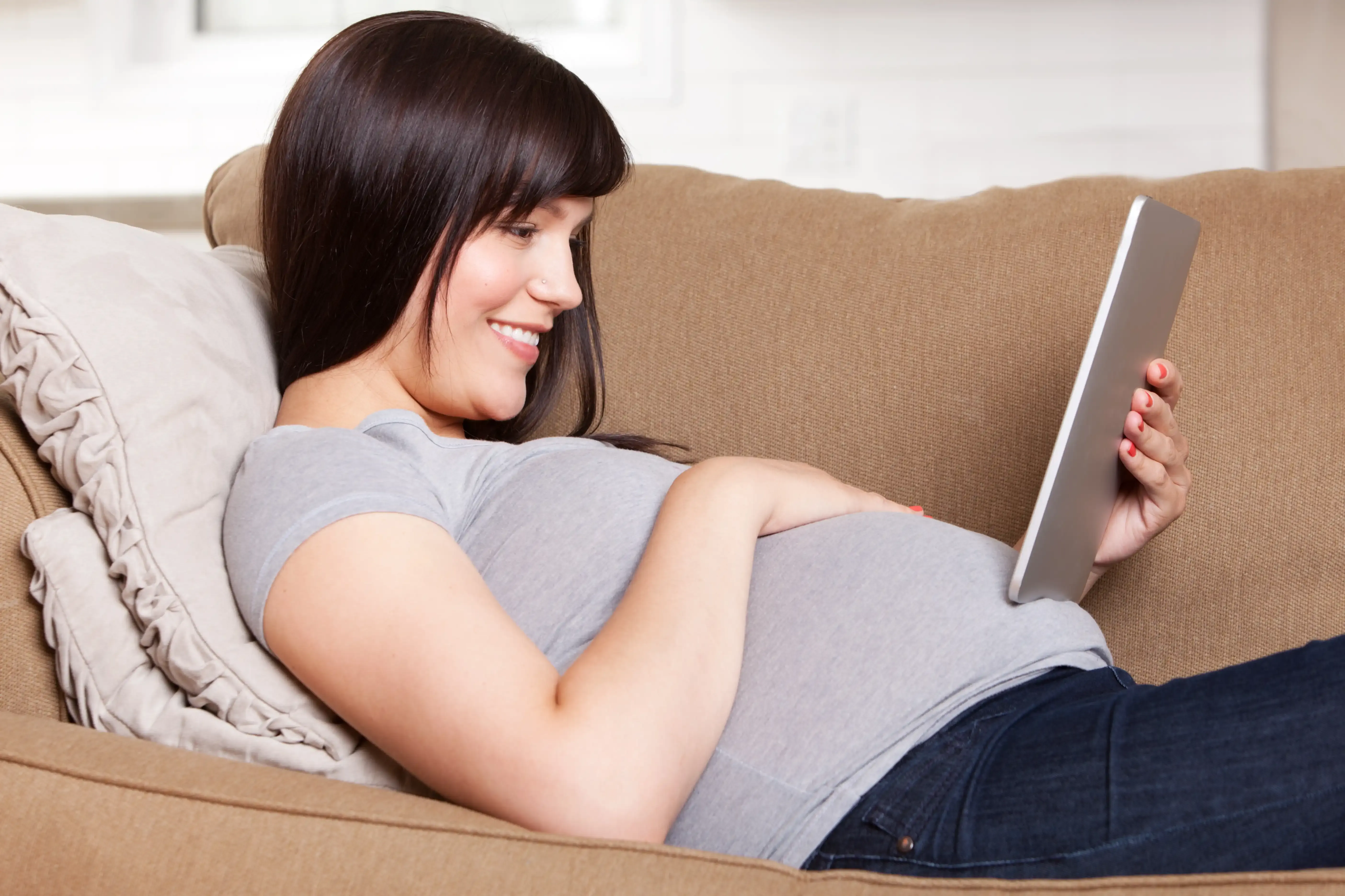 Pregnant woman sitting